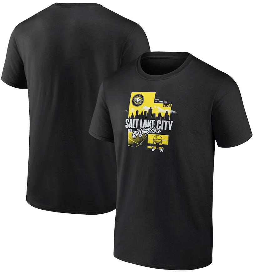 Men's Black 2023 NBA All-Star Game Hometown Text Utah T-Shirt